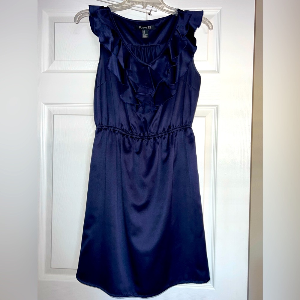 Navy satin dress